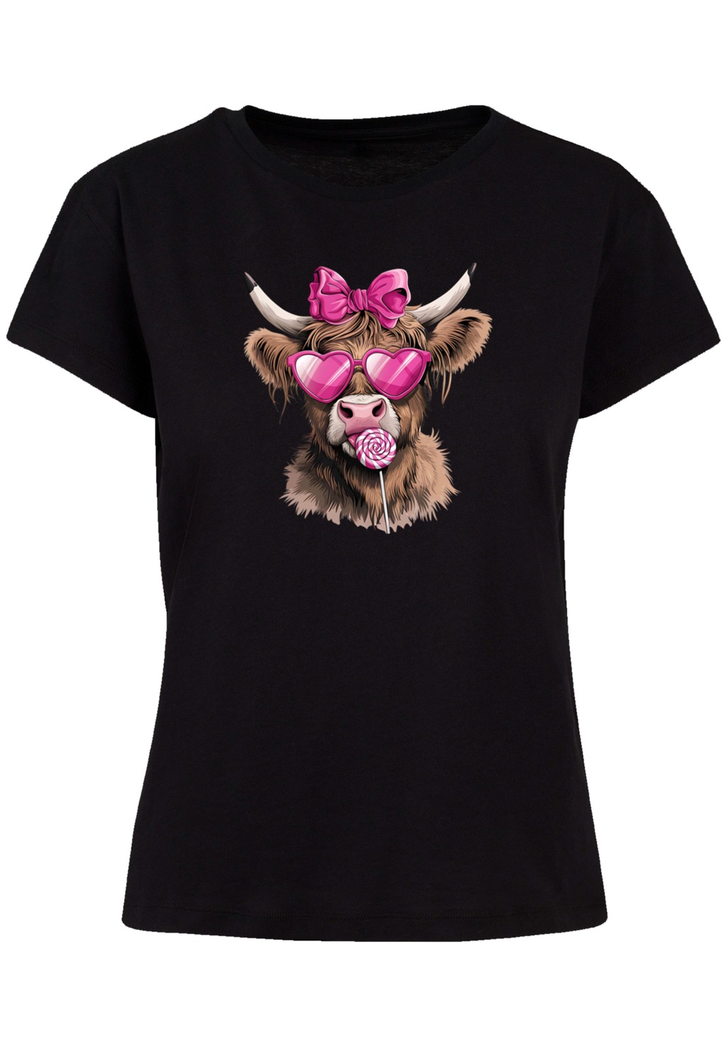 F4NT4STIC T-Shirt "Highland Cow Valentinstag Sonnenbrille", Premium Qualitä günstig online kaufen