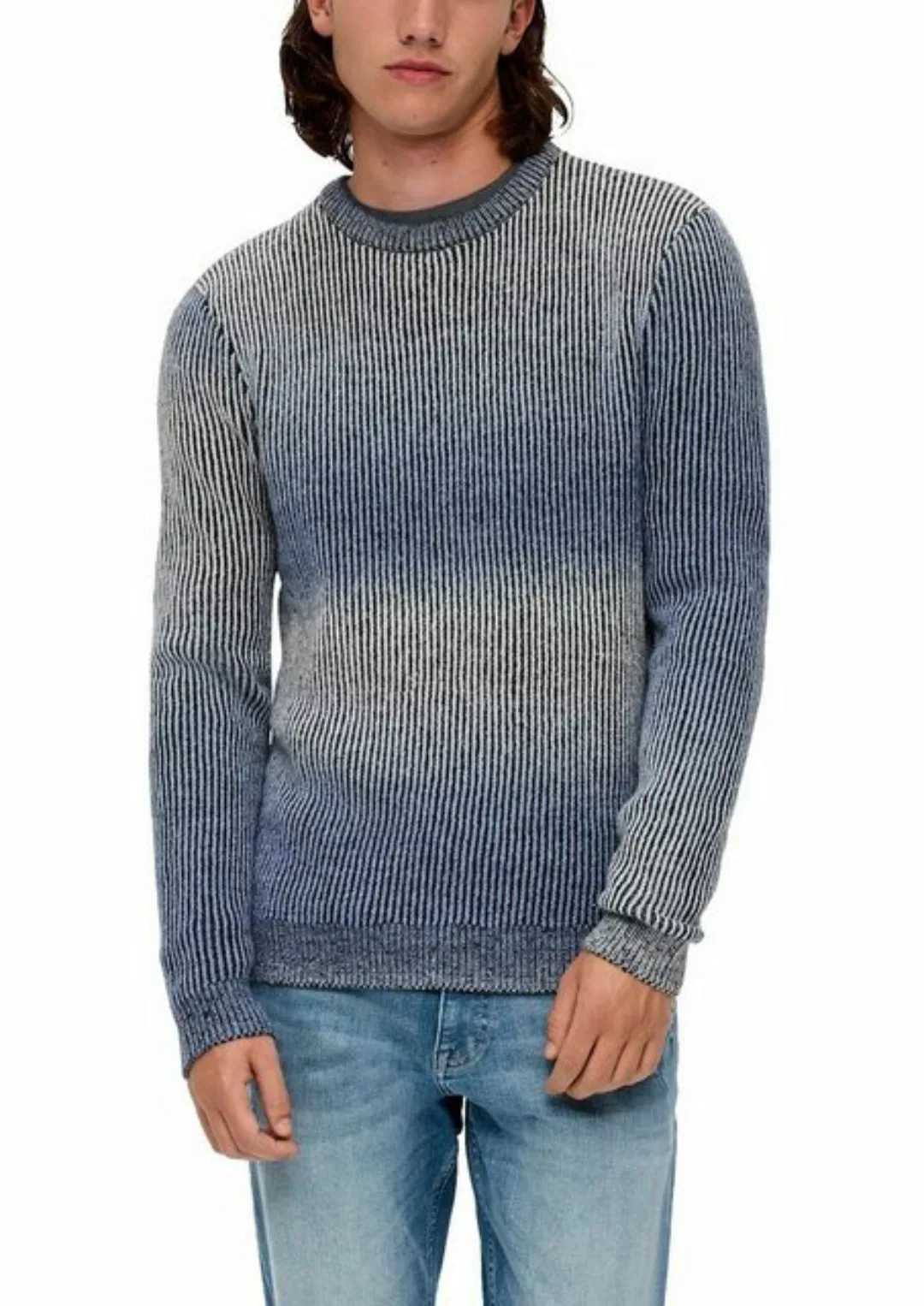 QS Strickpullover mit verlaufender Farbwirkung günstig online kaufen