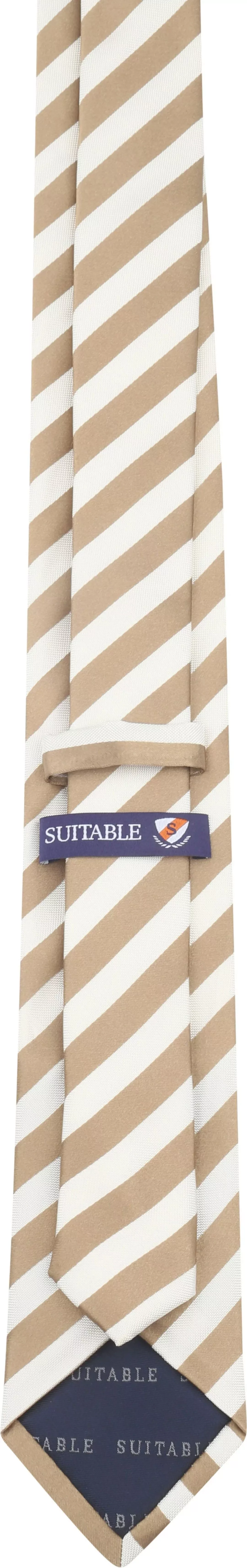 Suitable Krawatte Seide Streif Beige - günstig online kaufen