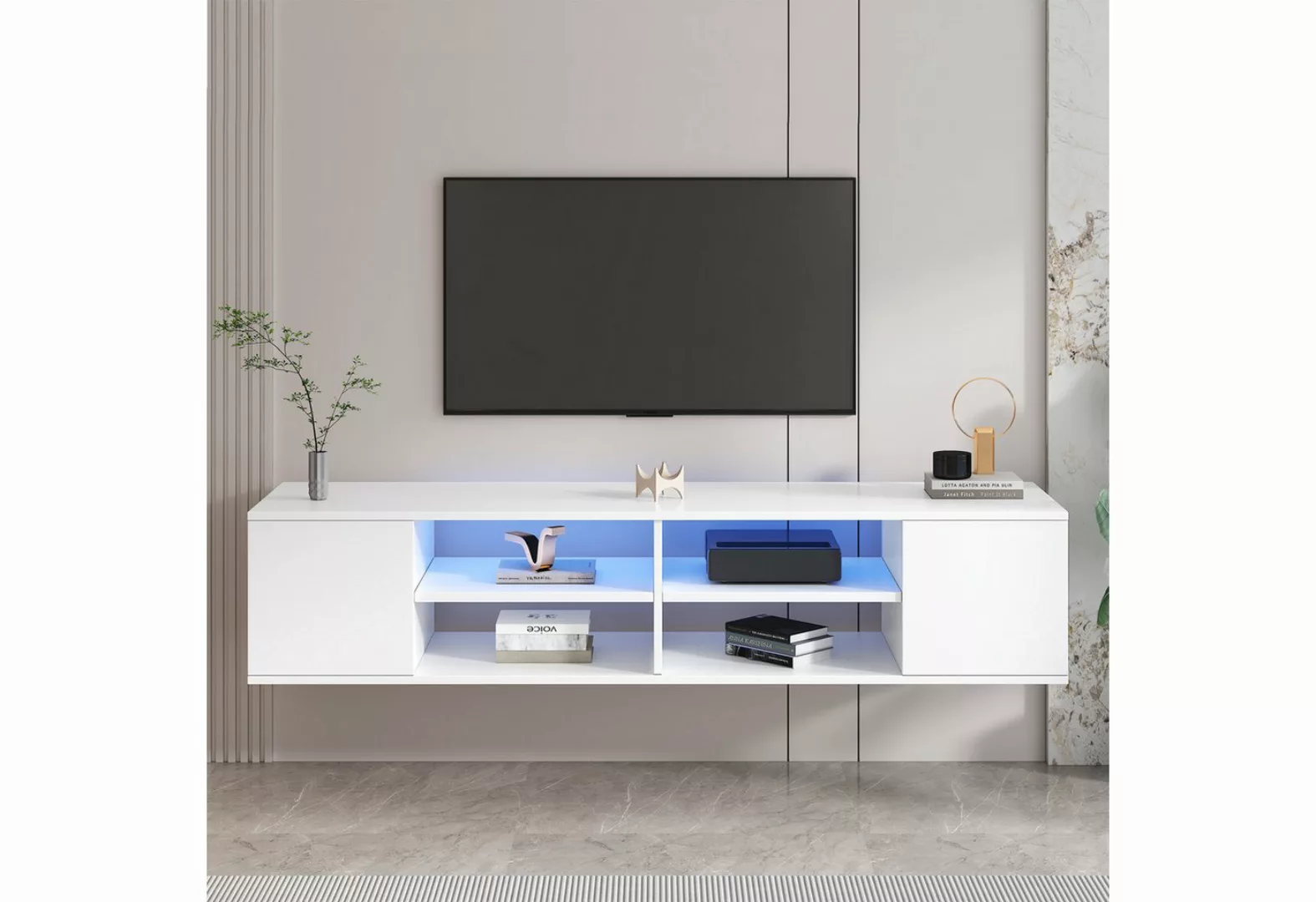 WISHDOR TV-Schrank TV lowboard mit LED-Beleuchtung, Fernsehtisch günstig online kaufen