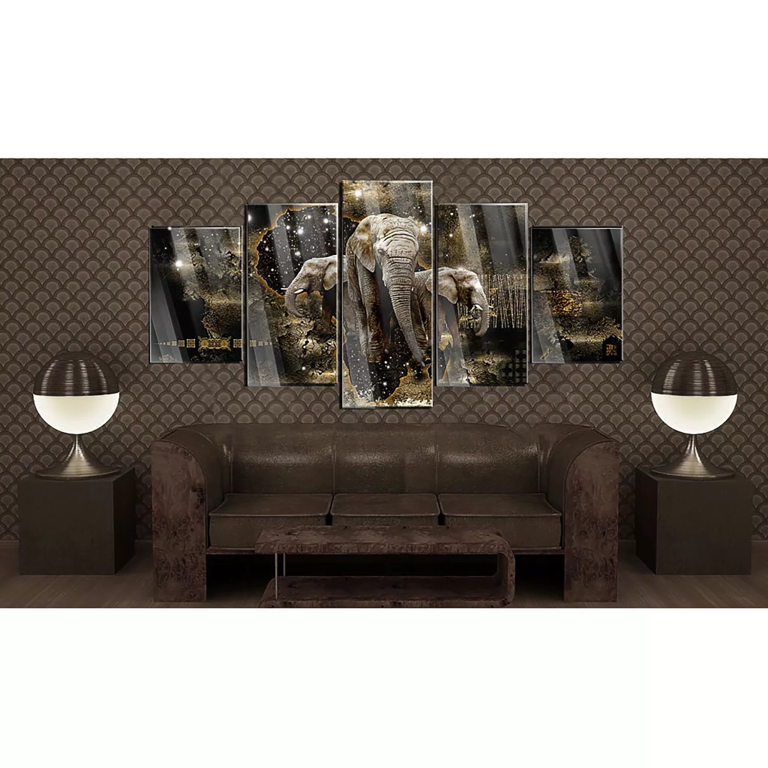 home24 Acrylglasbild Brown Elephants günstig online kaufen