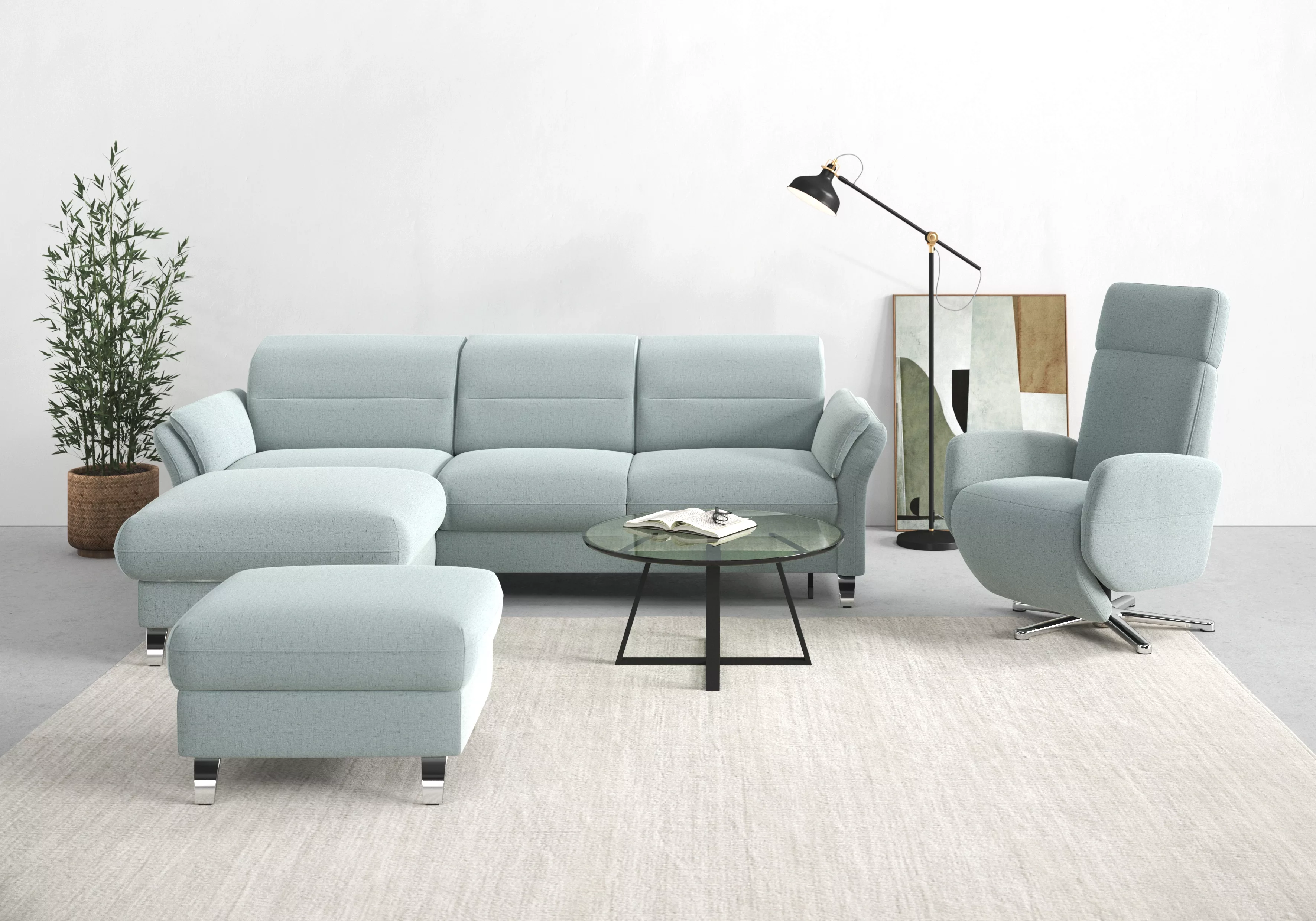 sit&more Ecksofa "Grenoble L-Form mit Federkern", wahlweise mit Bettfunktio günstig online kaufen