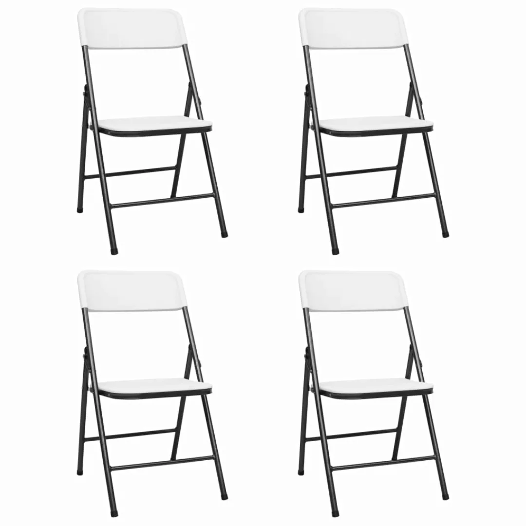 Gartenstühle Klappbar 4 Stk. Hdpe Weiß günstig online kaufen