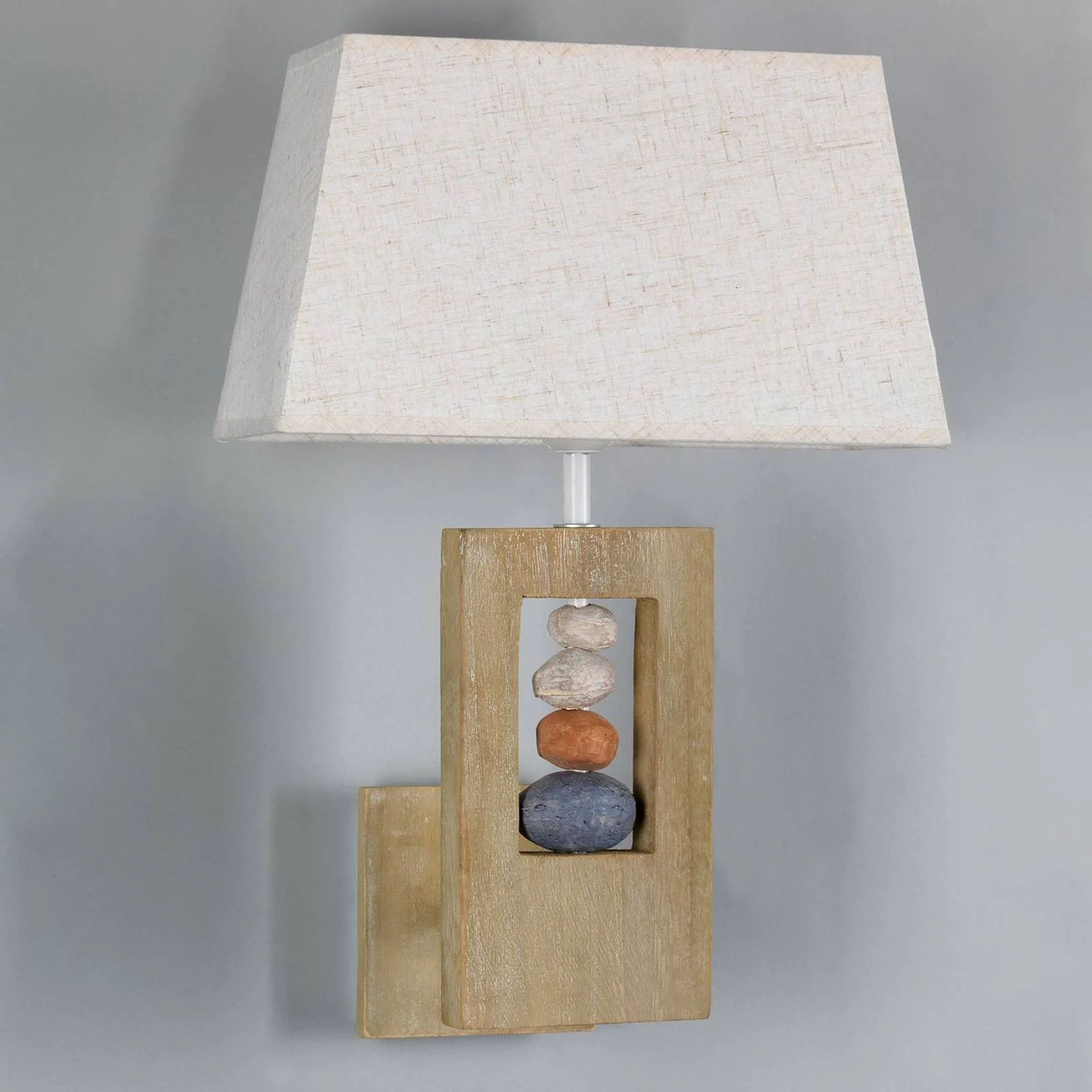 Wandleuchte Miriel, Textil, Holz, E27, 30 x 48 cm günstig online kaufen