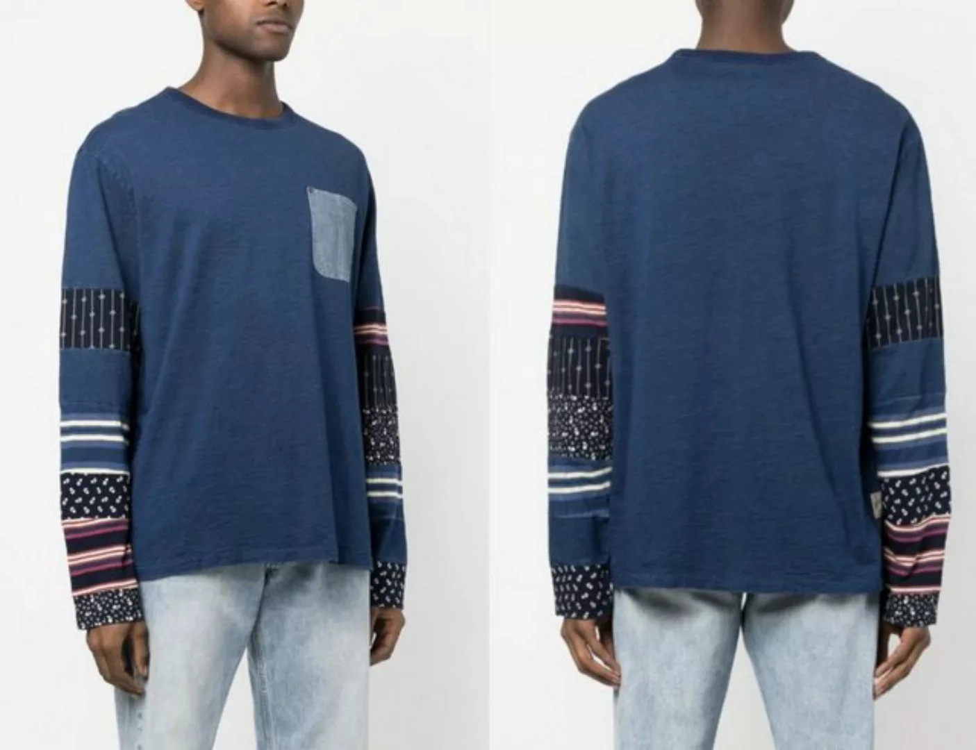 Ralph Lauren Sweatshirt POLO RALPH LAUREN PATCHWORK DYED Indigo Jersey Shir günstig online kaufen