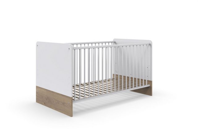 freiraum Babybett Fehmarn, in Weiß, Absetzung Viking-oak Nachbildung - 80x8 günstig online kaufen