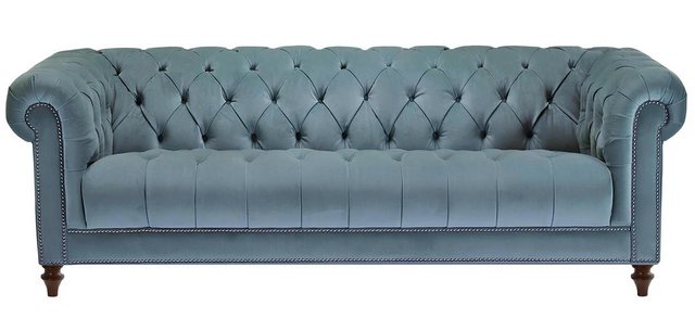 Xlmoebel Sofa Neues Dreisitzer Stoffsofa im Chesterfield-Design in Türkis, günstig online kaufen