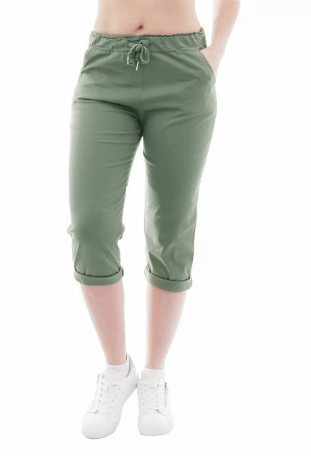 YESET Caprihose YESET Damen Chino Sommer Capri 3/4 Hose Damenhose Dunkelgrü günstig online kaufen