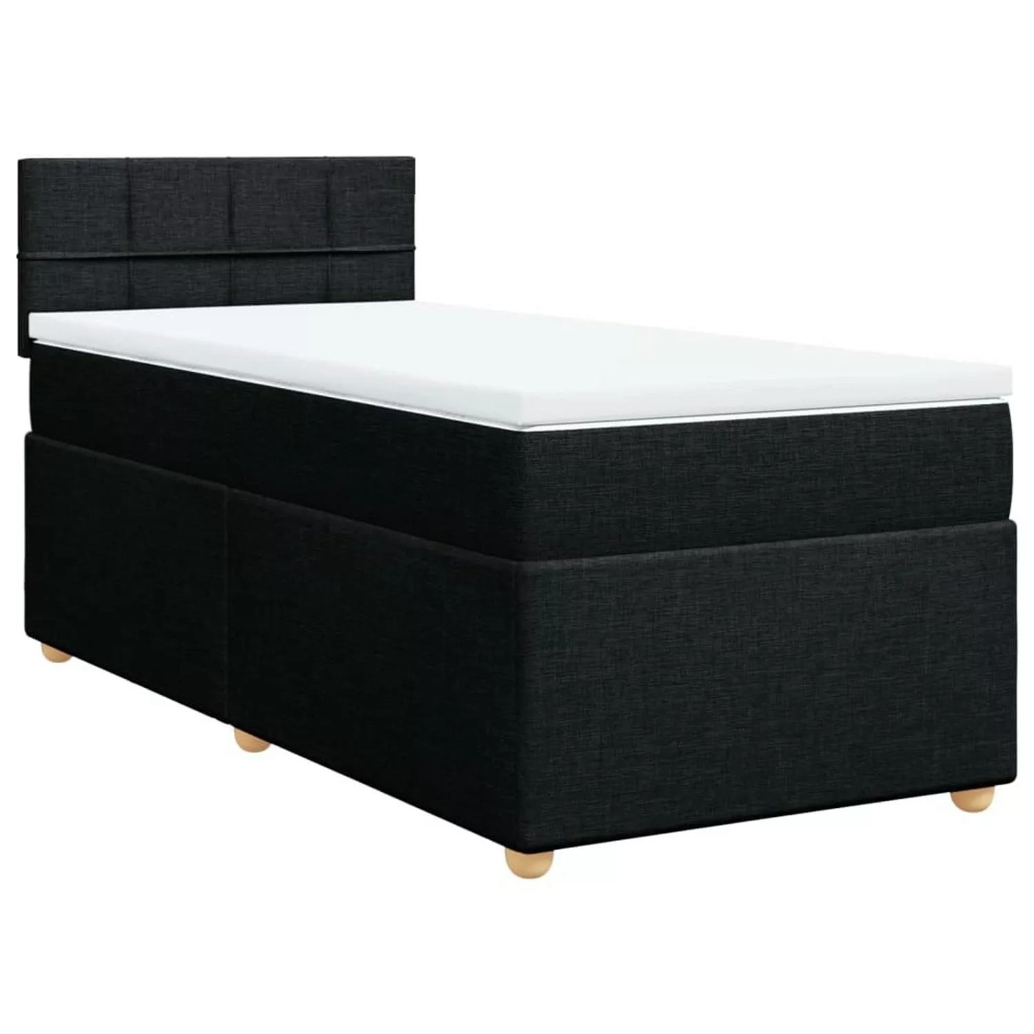 vidaXL Boxspringbett, Boxspringbett mit Matratze Schwarz 80x200 cm Stoff günstig online kaufen