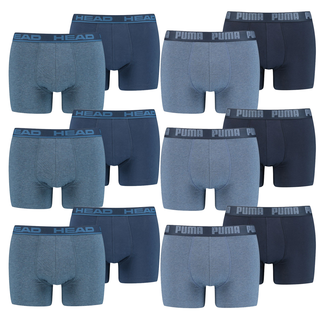 6 PUMA Herren Short Boxer Basic Boxershort + 6 HEAD Men Boxershort Basic Bo günstig online kaufen