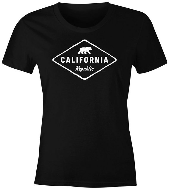 Neverless Print-Shirt Damen T-Shirt California Republic Bear Badge Bär Suns günstig online kaufen