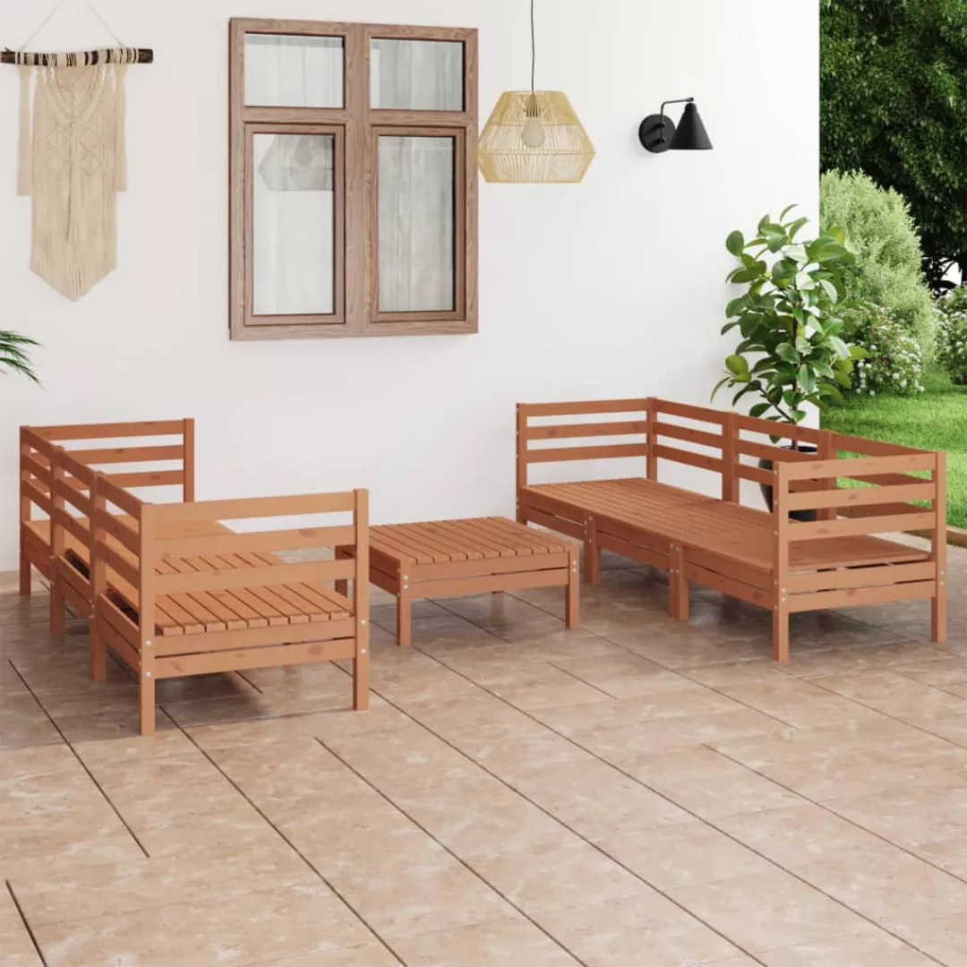 7-tlg. Garten-lounge-set Honigbraun Massivholz Kiefer günstig online kaufen