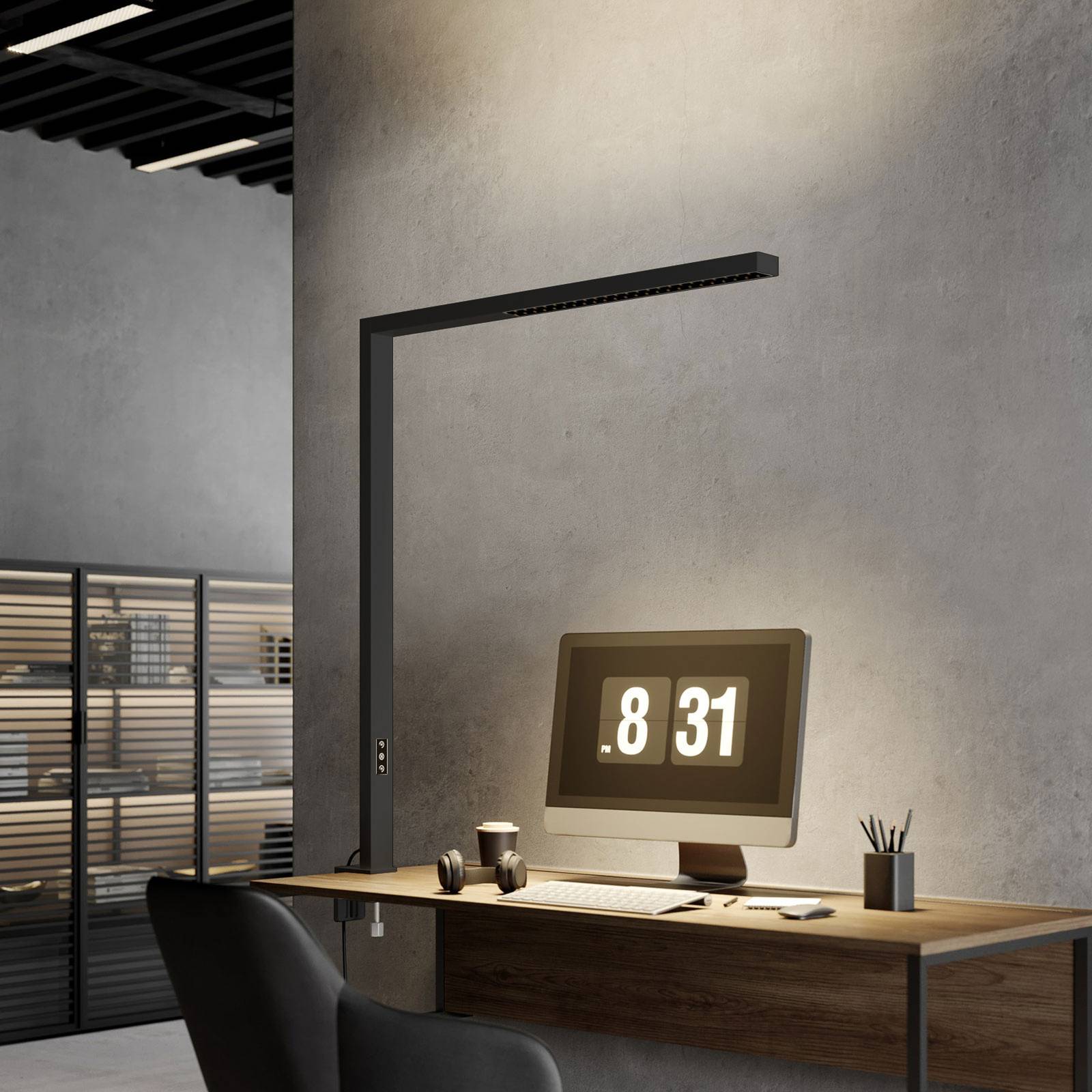 Arcchio Jolinda LED-Büro-Klemmleuchte, schwarz, dimmbar günstig online kaufen