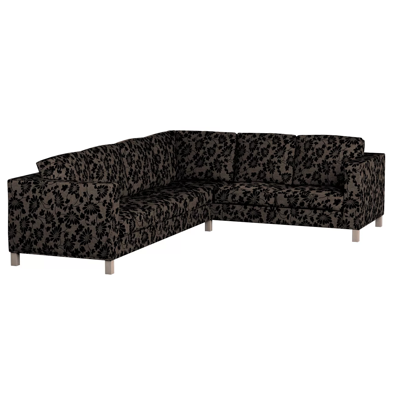 Bezug für Karlanda Sofa Ecke links, braun-schwarz, 36cm x 30cm x 50cm, Livi günstig online kaufen