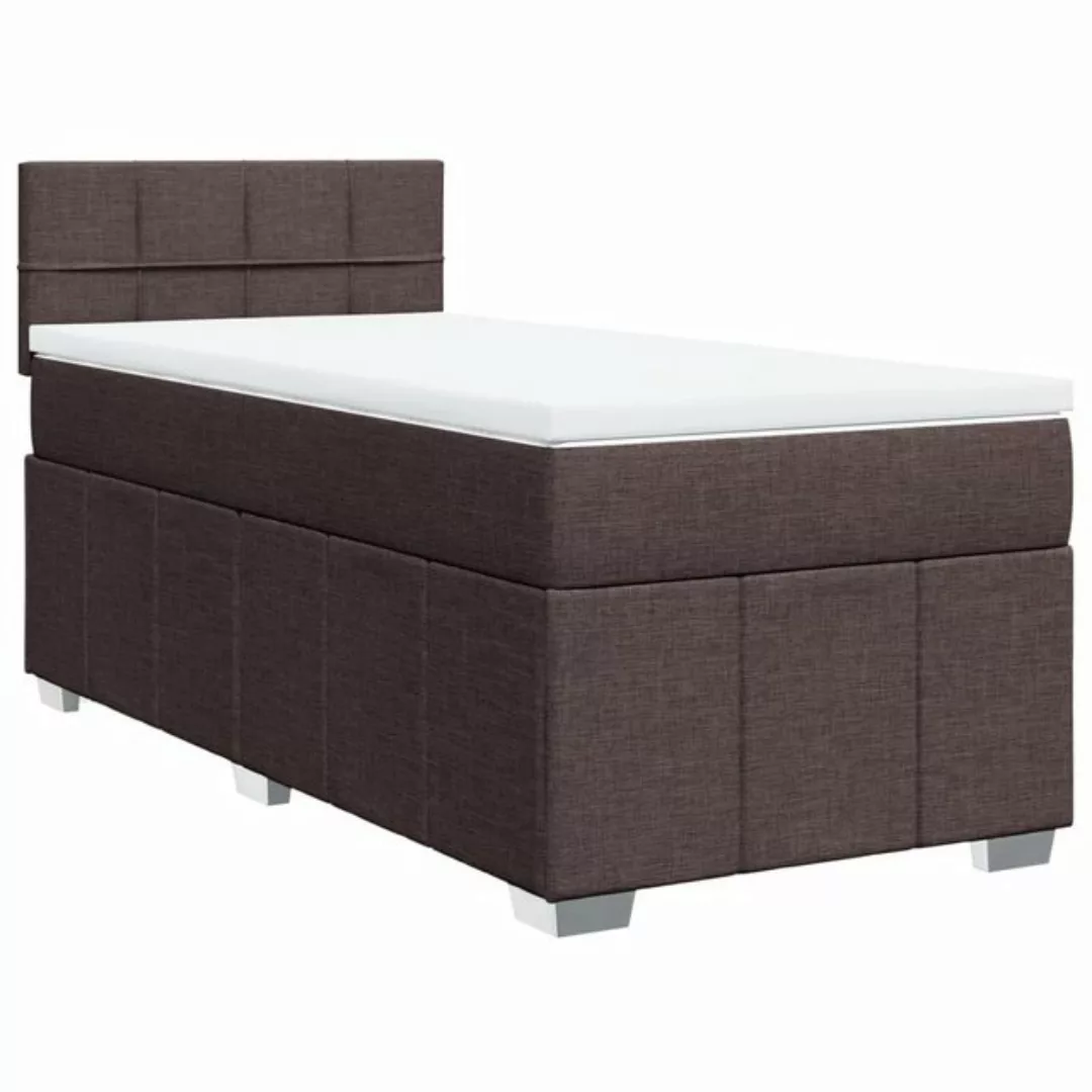 vidaXL Bett Boxspringbett mit Matratze Dunkelbraun 80x200 cm Stoff günstig online kaufen