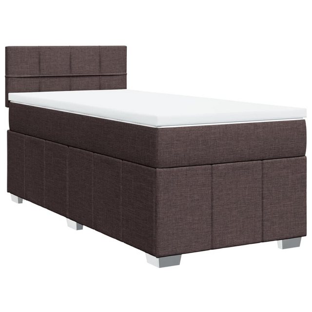 vidaXL Boxspringbett, Boxspringbett mit Matratze Dunkelbraun 90x190 cm Stof günstig online kaufen