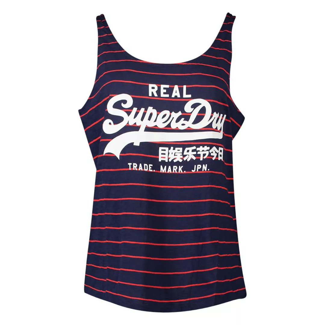 Superdry Vintage Logo Stripe Classic Ärmelloses T-shirt XS Atlantic Navy Sl günstig online kaufen