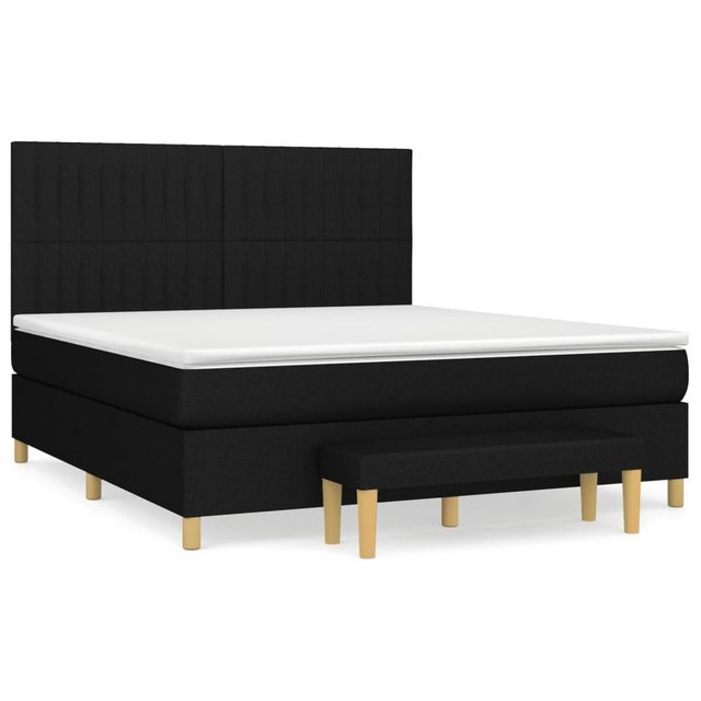 vidaXL Bettgestell Boxspringbett mit Matratze Schwarz 180x200 cm Stoff Bett günstig online kaufen