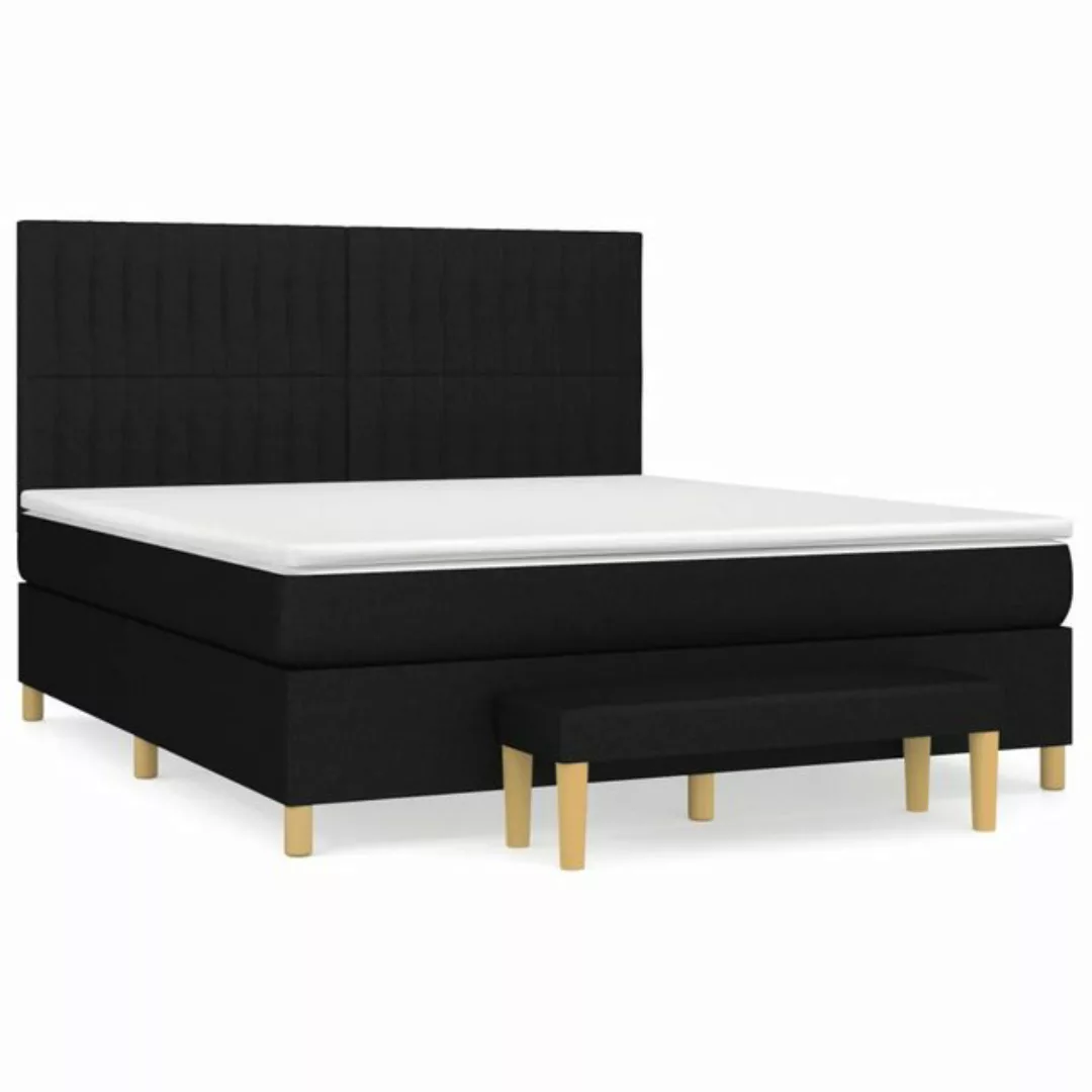 vidaXL Boxspringbett Boxspringbett mit Matratze Schwarz 180x200 cm Stoff Be günstig online kaufen