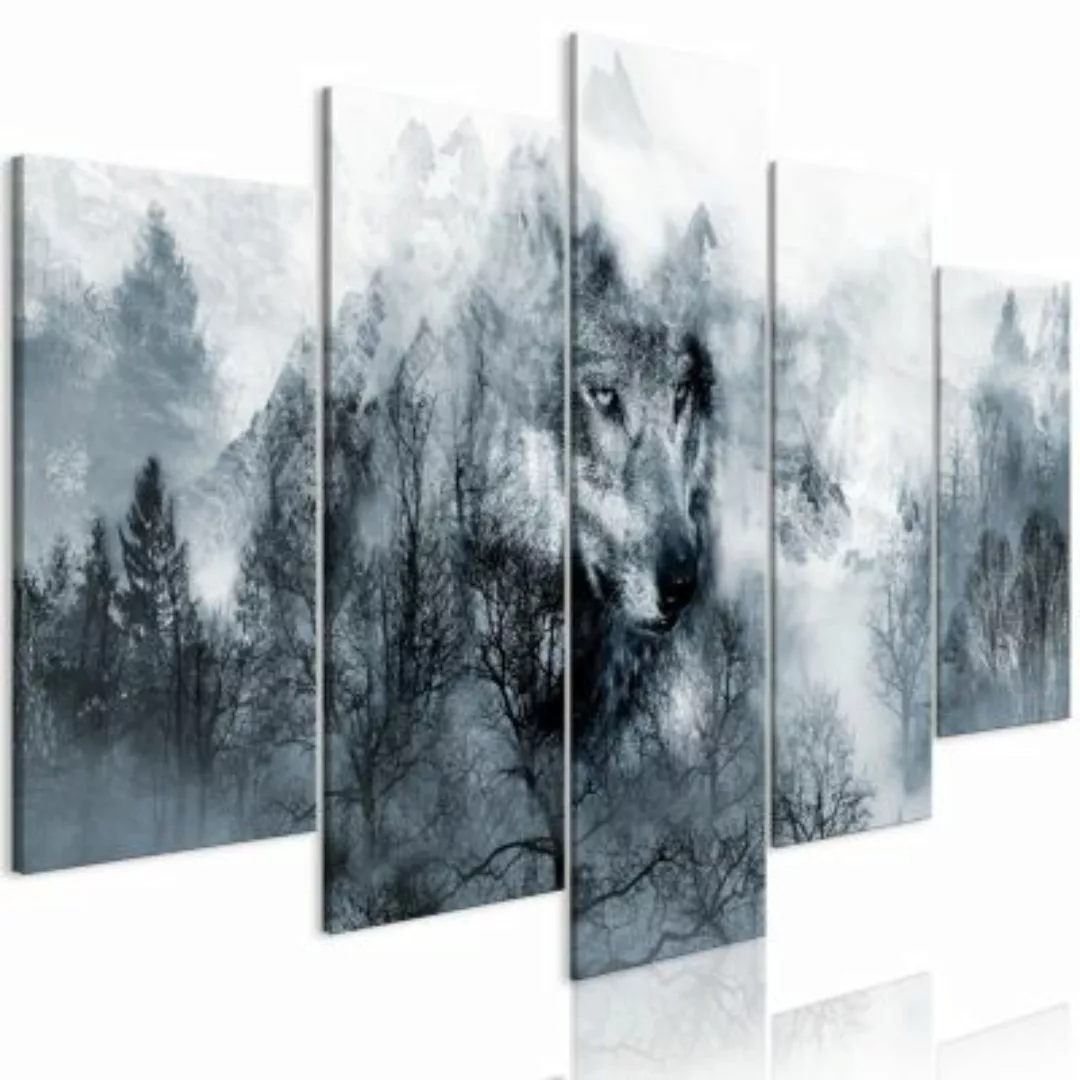 artgeist Wandbild Mountain Predator (5 Parts) Wide schwarz/weiß Gr. 200 x 1 günstig online kaufen