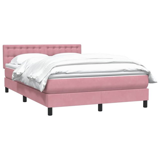 vidaXL Bett Boxspringbett mit Matratze Rosa 140x210 cm Samt günstig online kaufen