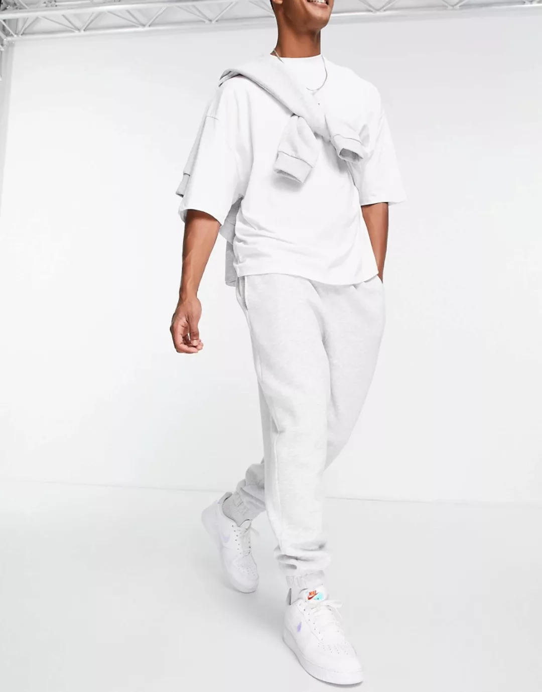 ASOS DESIGN – Oversize-Jogginghose in weißem Kalk günstig online kaufen