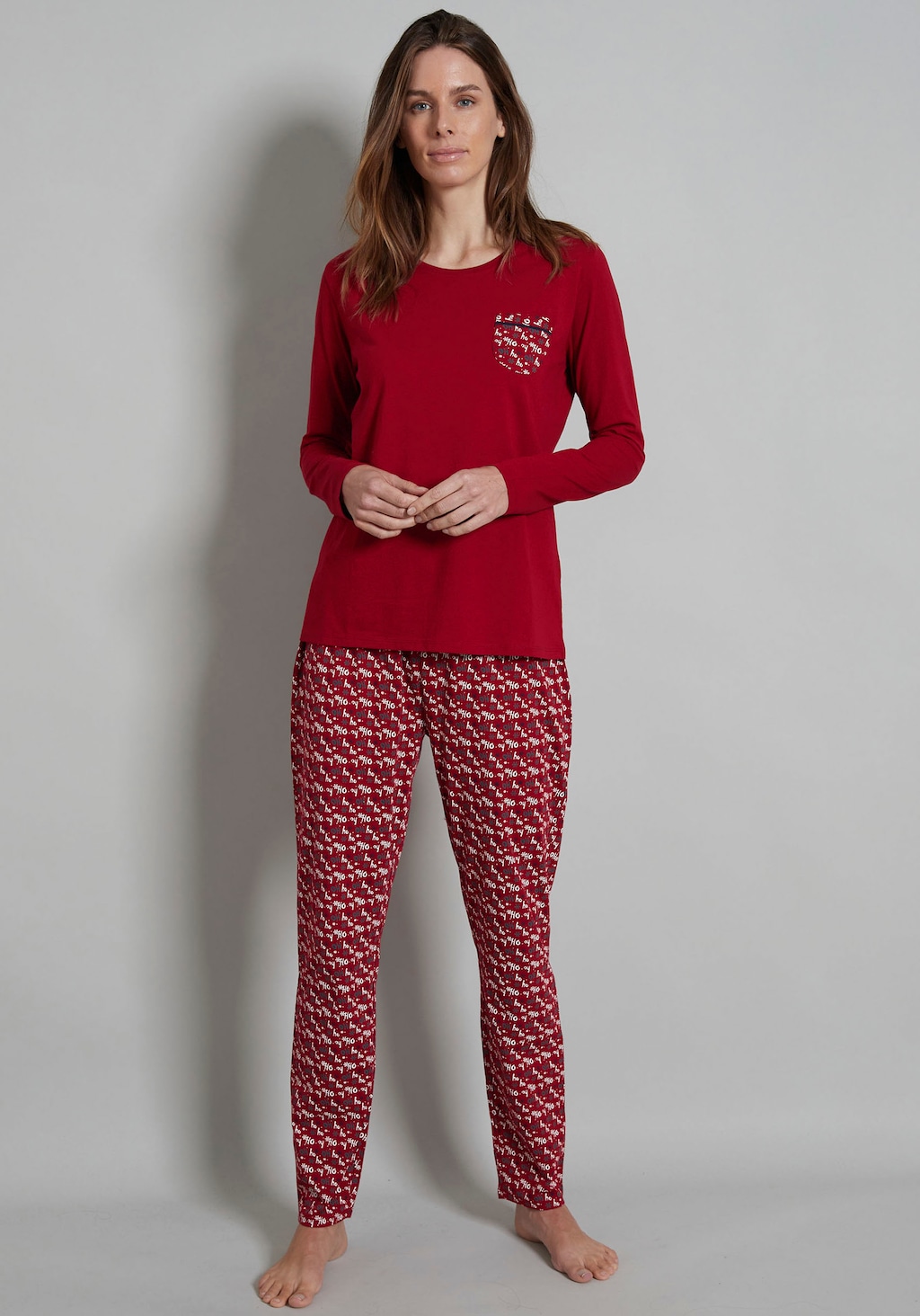 TOM TAILOR Pyjama, (2 tlg.), mit winterlichem Print günstig online kaufen