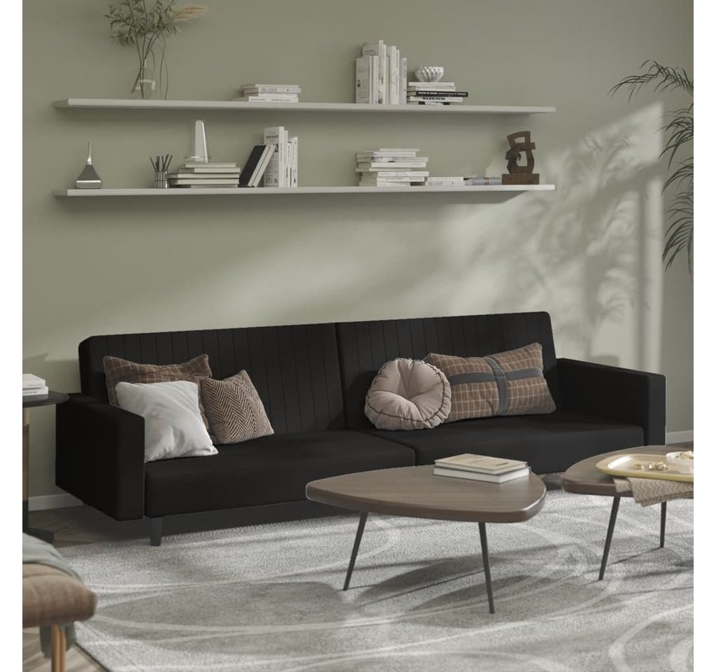 vidaXL Sofa Schlafsofa 2-Sitzer Schwarz Samt günstig online kaufen