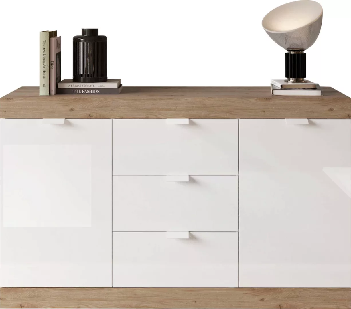 INOSIGN Sideboard "Slim", Breite 136 cm, weiß Hochglanz Lack günstig online kaufen