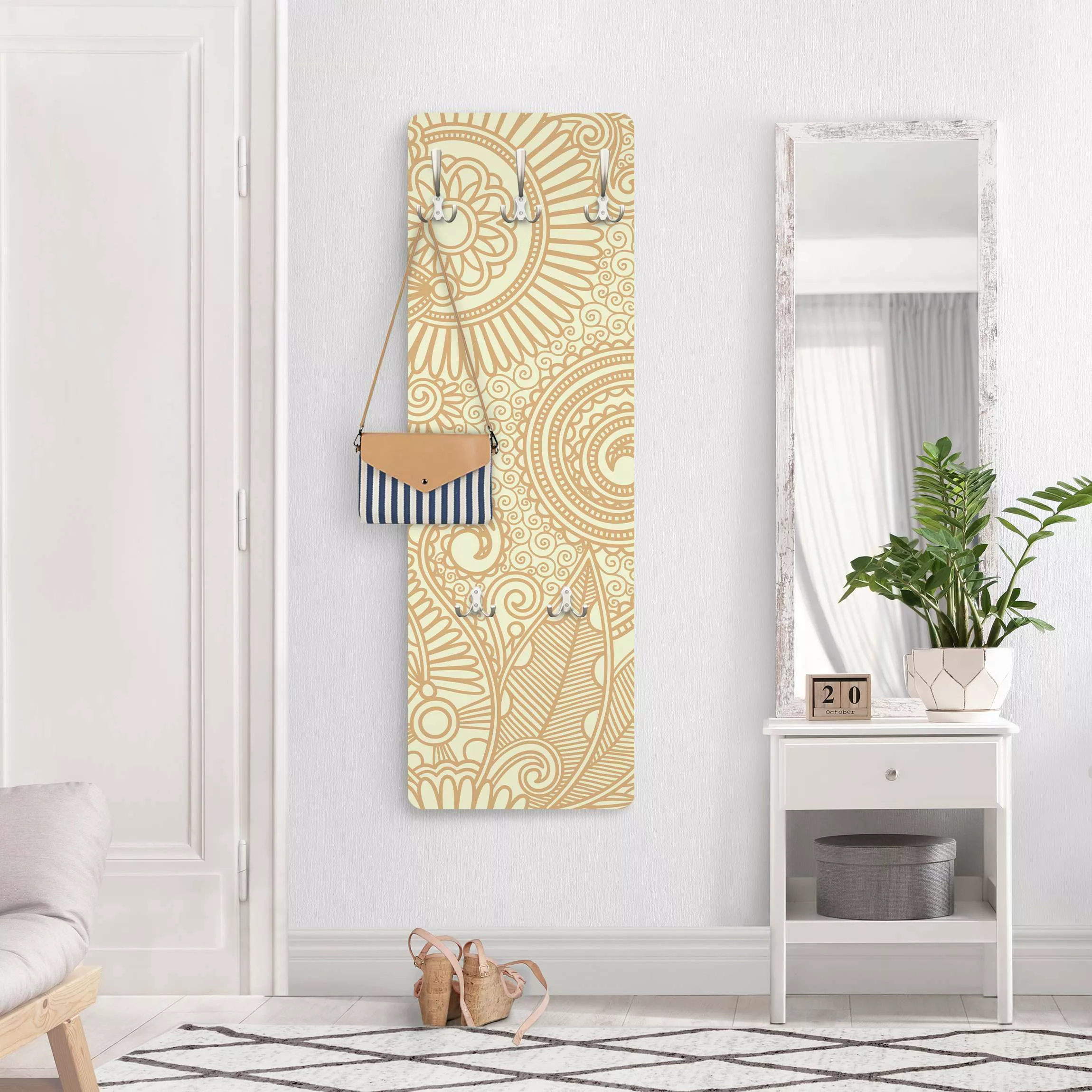 Wandgarderobe Holzpaneel Muster & Textur Goldwiese günstig online kaufen
