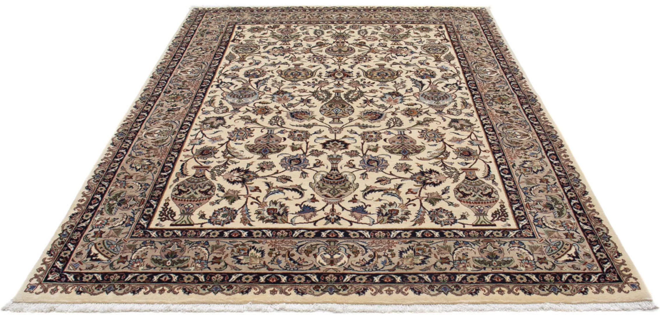 morgenland Wollteppich »Kaschmar Blumenmuster Beige 245 x 173 cm«, rechteck günstig online kaufen