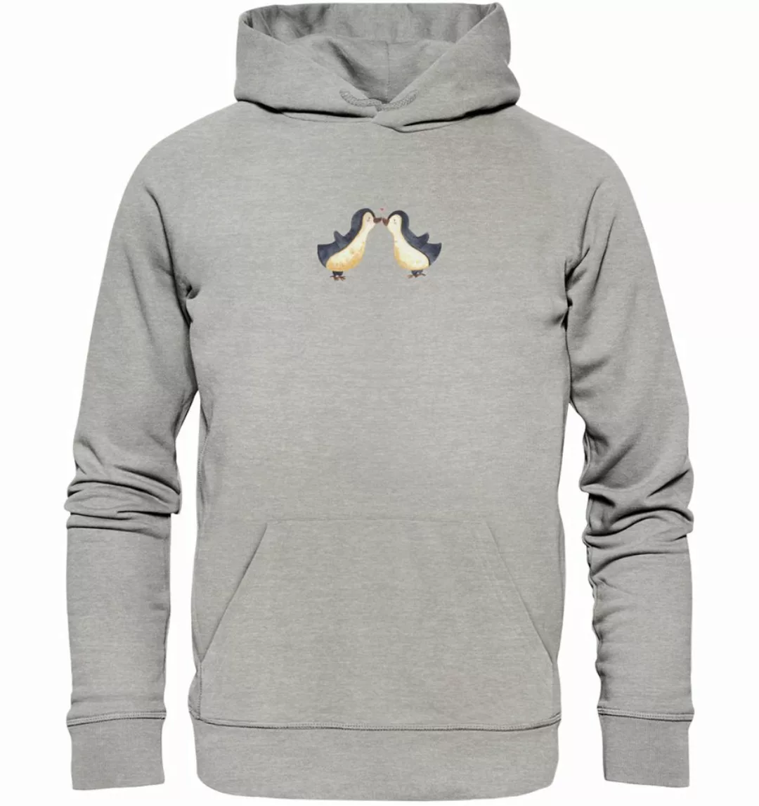 Mr. & Mrs. Panda Hoodie Größe M Pinguin Liebe - Heather Grey - Geschenk, Ka günstig online kaufen