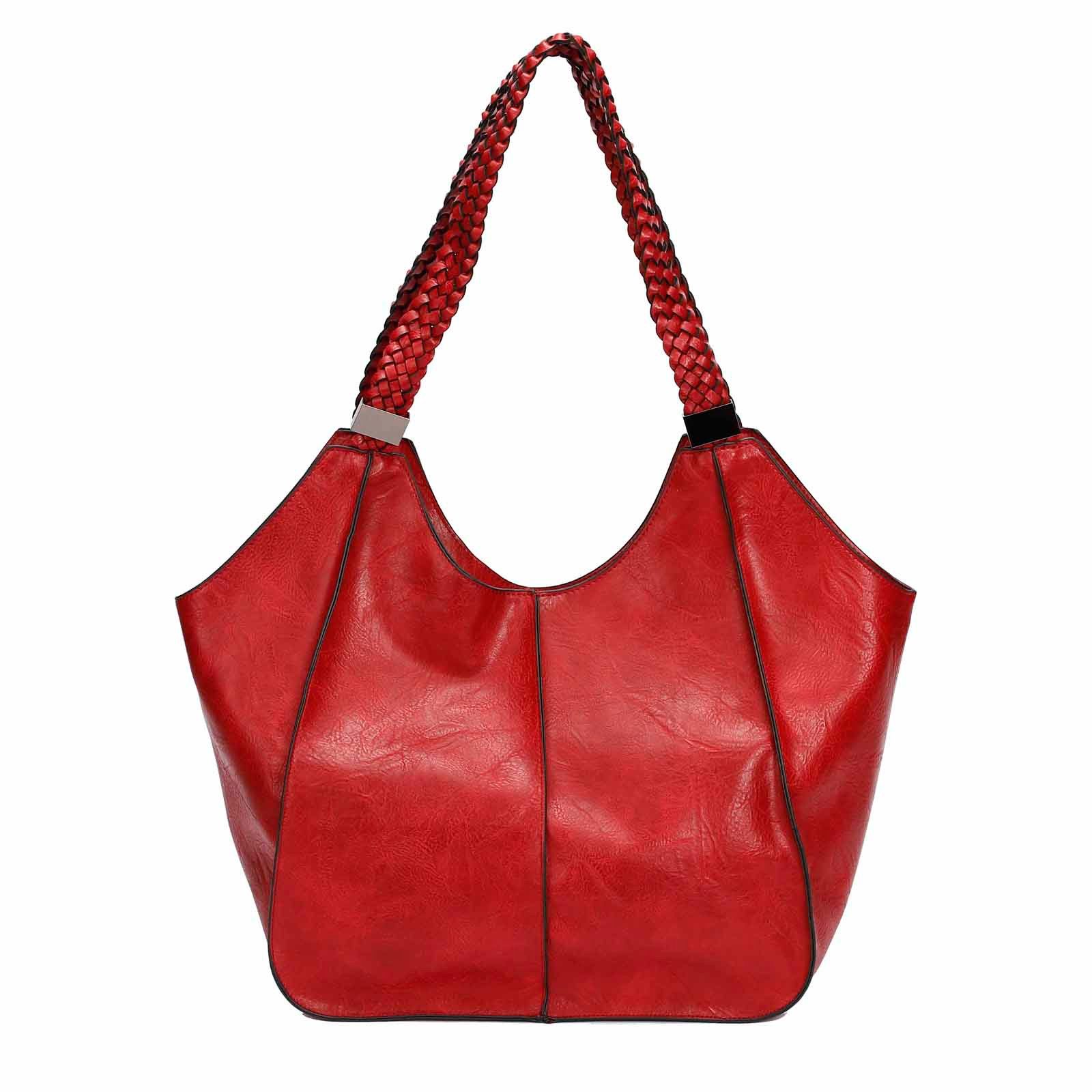 ITALYSHOP24 Schultertasche Damen XXL FLECHTOPTIK Hand-Tasche günstig online kaufen