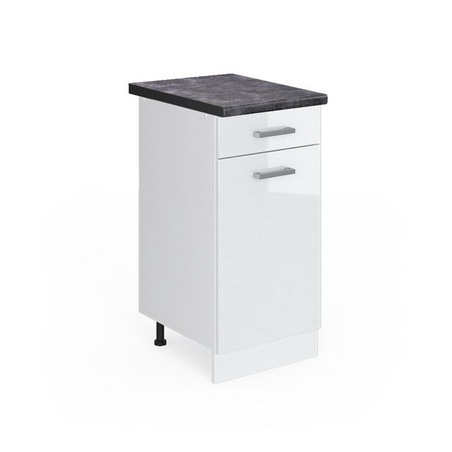 Vicco Unterschrank R-Line, Weiß Hochglanz/Weiß, 40 cm, AP Anthrazit günstig online kaufen