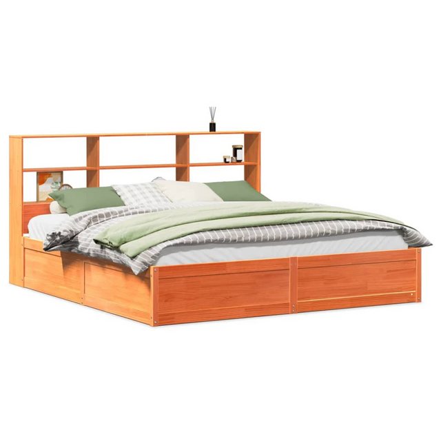 vidaXL Bett, Massivholzbett ohne Matratze Wachsbraun 200x200 Kiefernholz günstig online kaufen