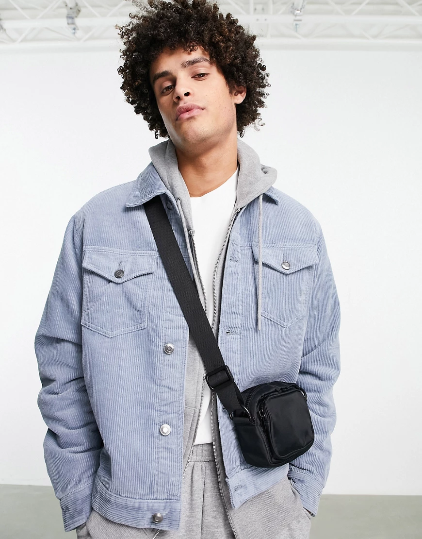 Pull&Bear – Trucker-Jacke in Blau günstig online kaufen