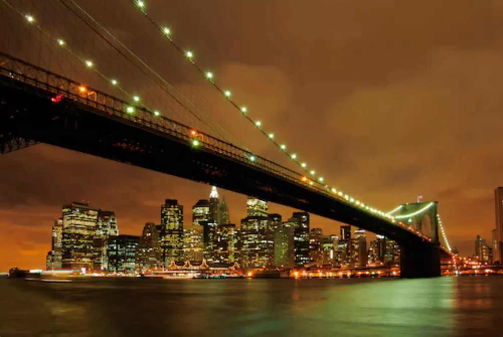 Papermoon Fototapete »Brooklyn Bridge by Night« günstig online kaufen