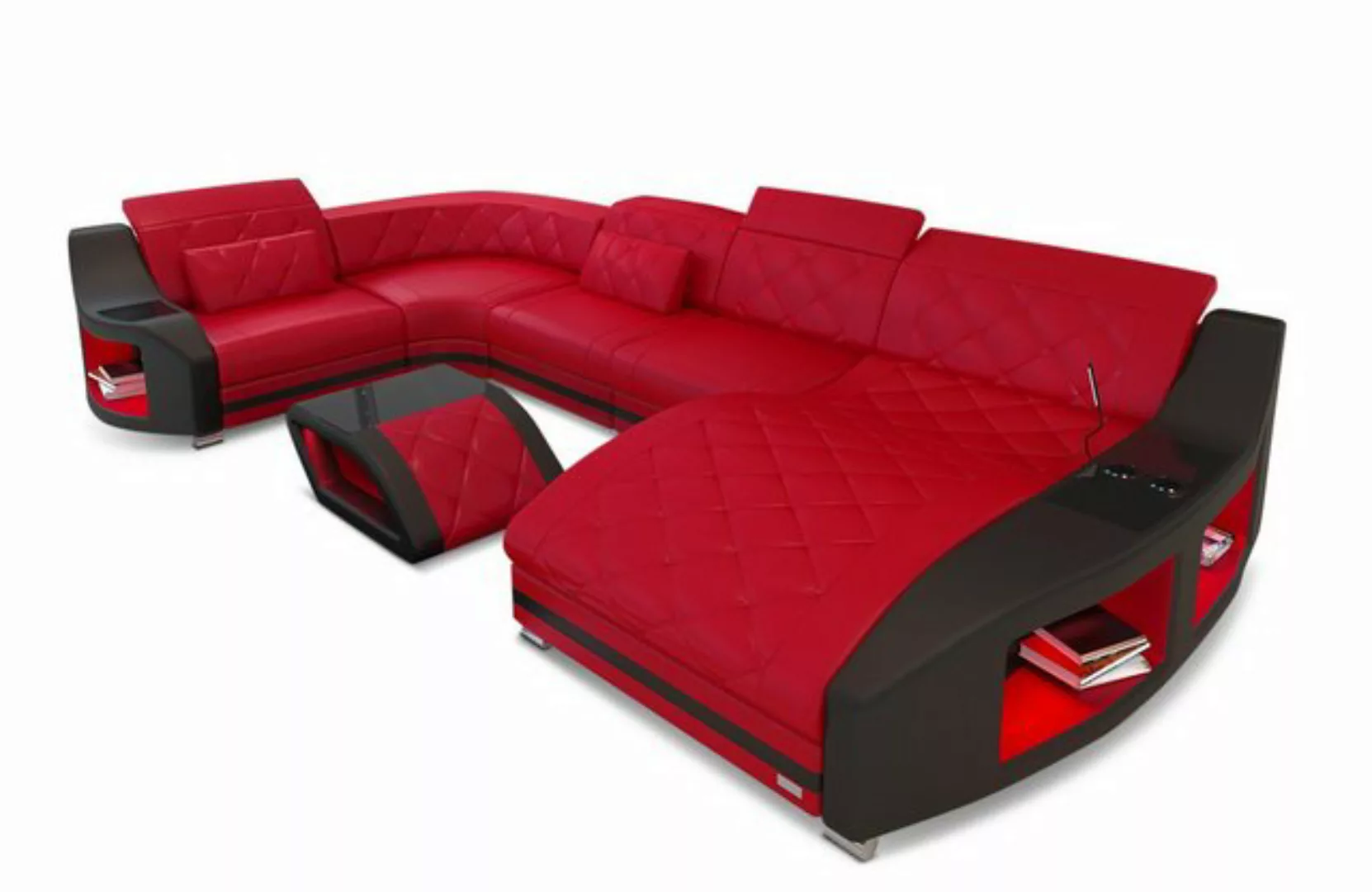 Sofa Dreams Wohnlandschaft Sofa Leder Swing U Form Ledersofa Ledercouch, Co günstig online kaufen