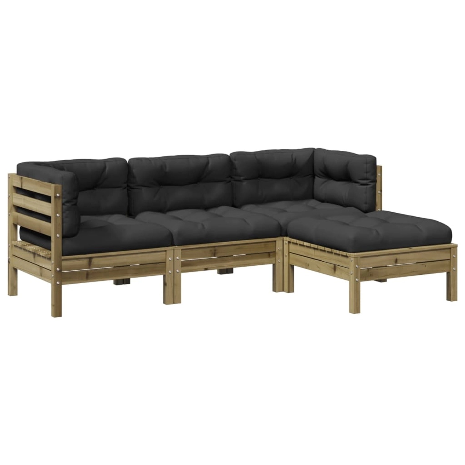 vidaXL 4-Tlg Garten-Sofagarnitur mit Kissen Kiefernholz Imprägniert 3299383 günstig online kaufen