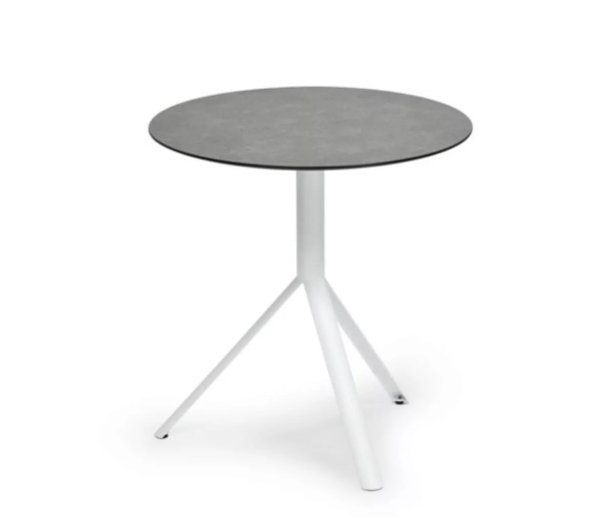 Trio Outdoor Bistrotisch rund Weiß HPL Steingrau ∅70 cm günstig online kaufen