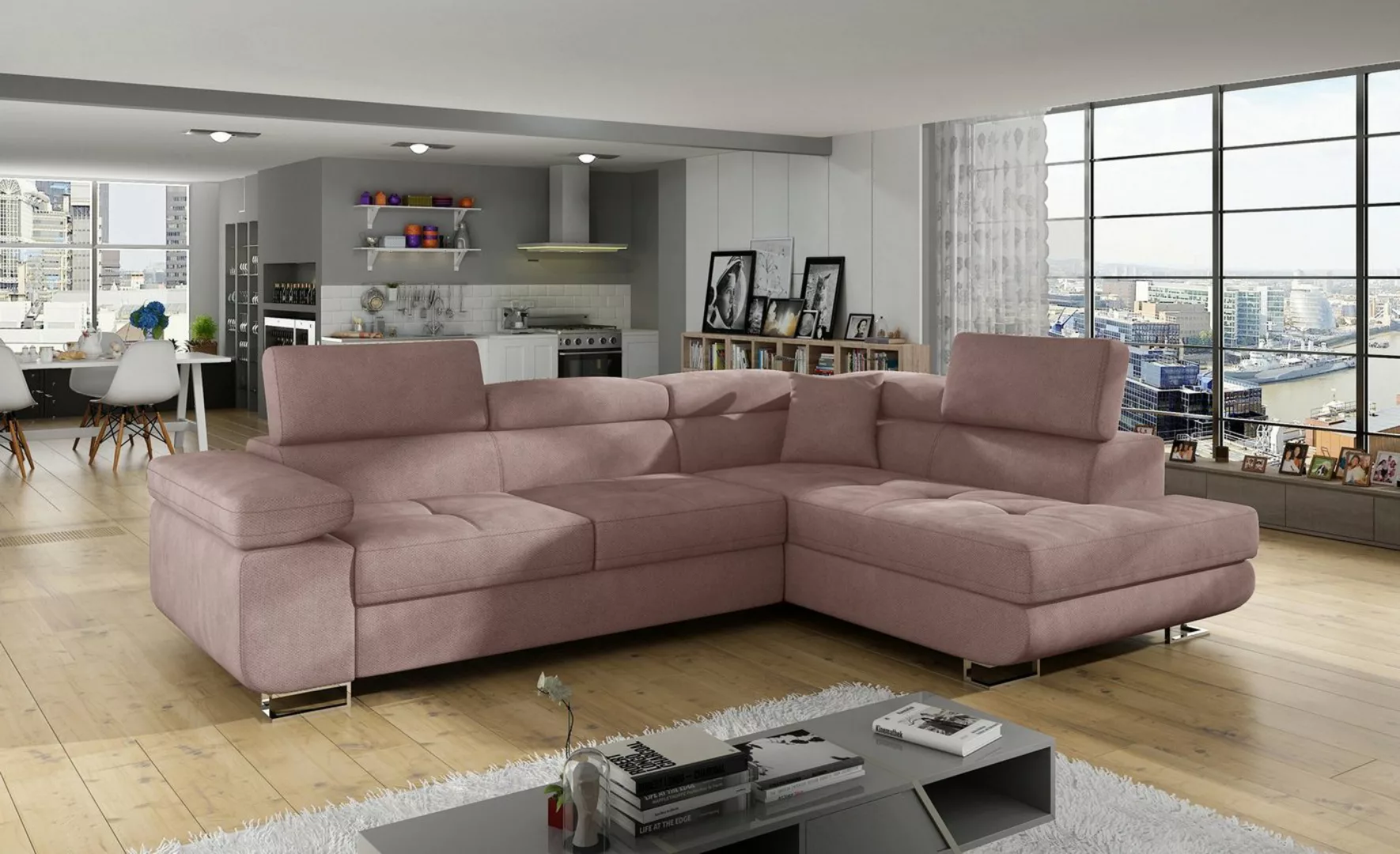 yourhouse24 Ecksofa ANTON L-form Schlafsofa Wohnlandschaft Links Rechts Cou günstig online kaufen