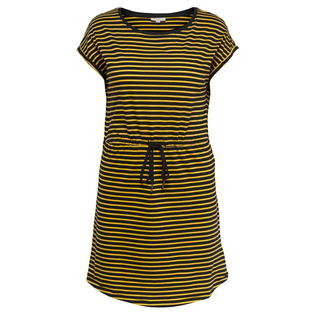 Only April Kurzarm Kurzes Kleid L Black / Stripes Double Yolk Yellow günstig online kaufen