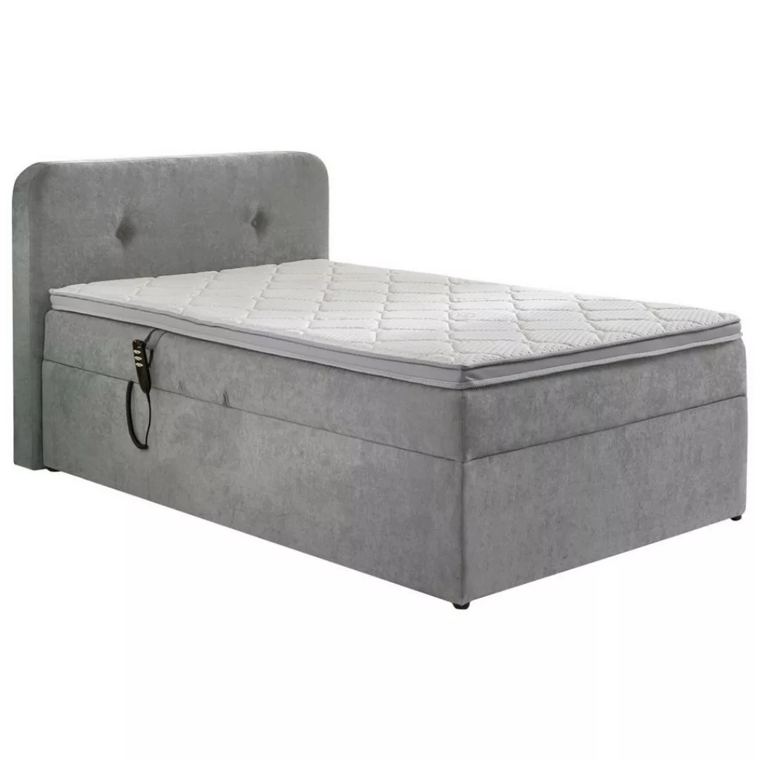 Boxspringbett Gabriola Silbergrau Liegefläche B/L: ca. 120x200 cm günstig online kaufen