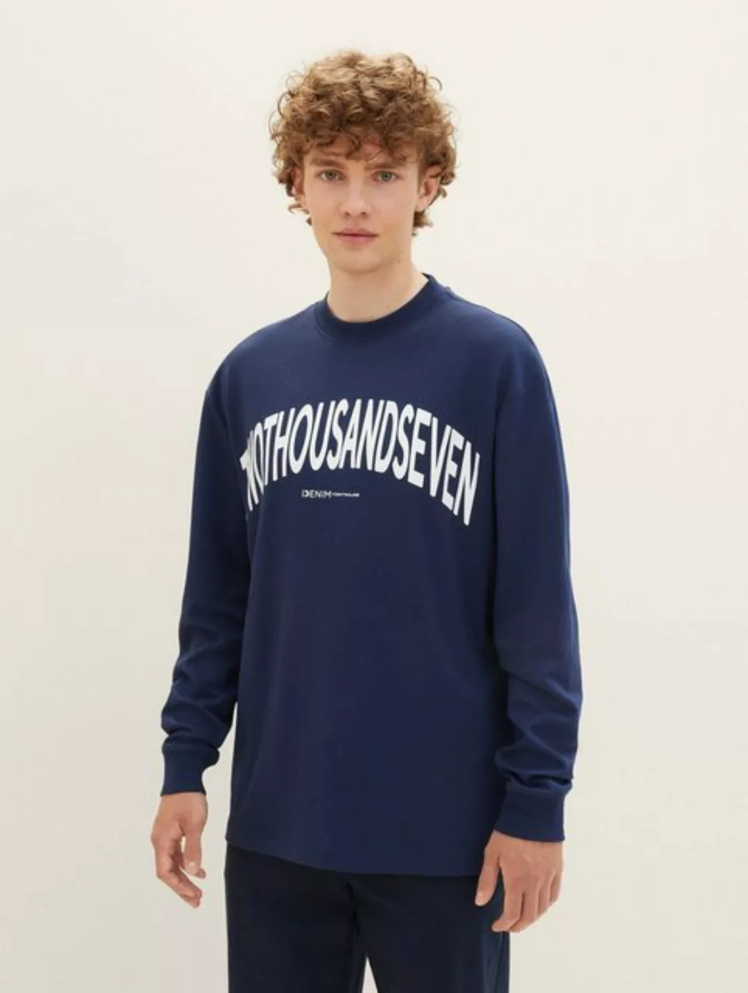 TOM TAILOR Denim T-Shirt Sweatshirt mit Textprint günstig online kaufen