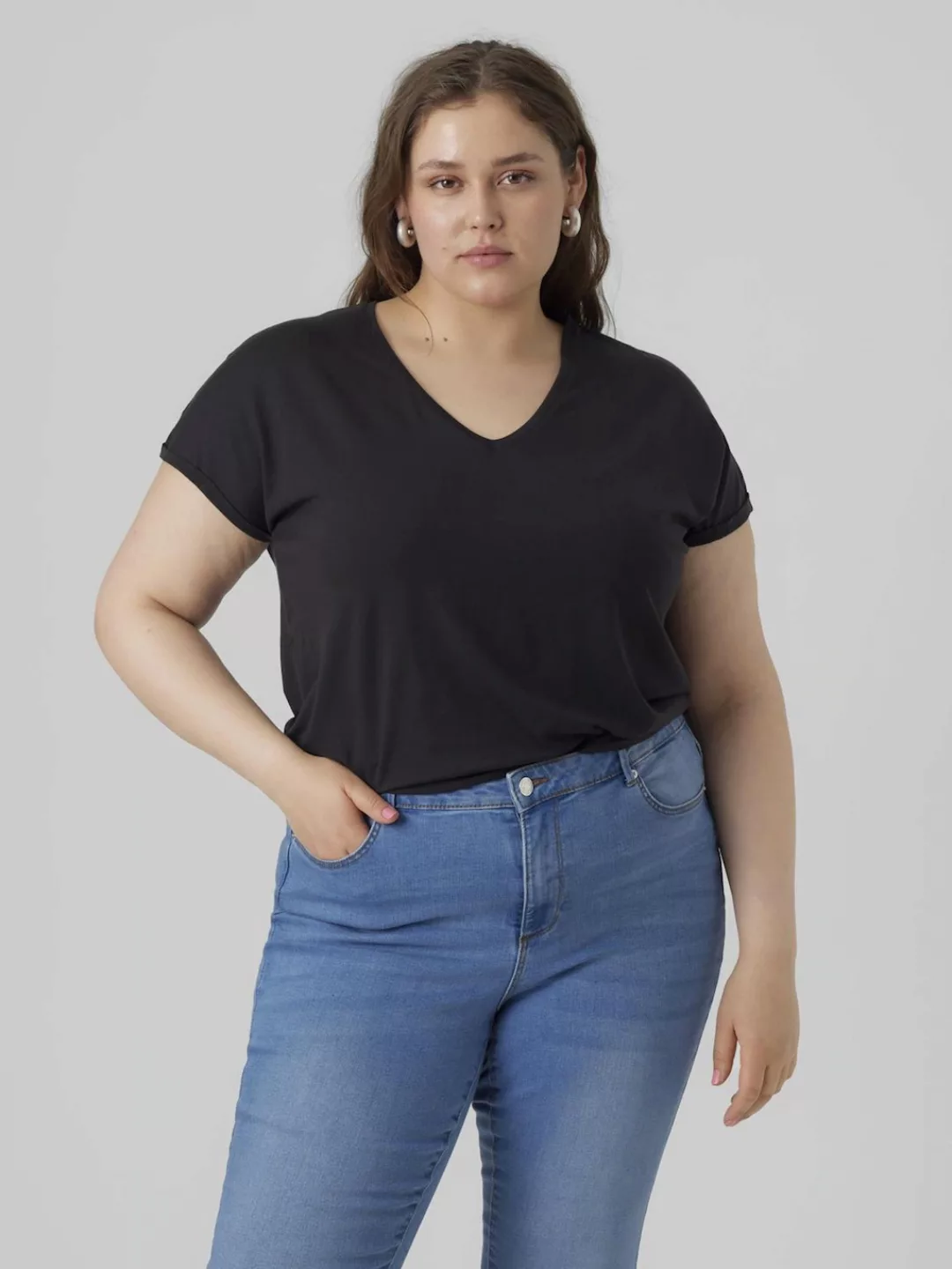 Vero Moda Curve V-Shirt "VMAYA SS V-NECK TEE VMA NOOS CURVE" günstig online kaufen