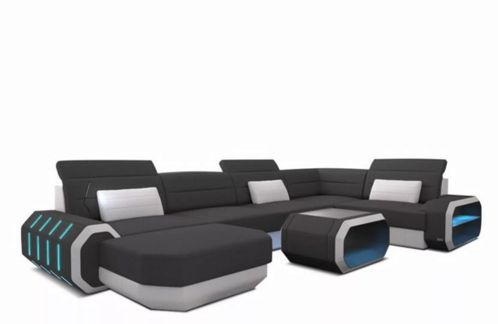 Sofa Dreams Wohnlandschaft Design Stoff Polster Sofa Roma U Form M Mikrofas günstig online kaufen