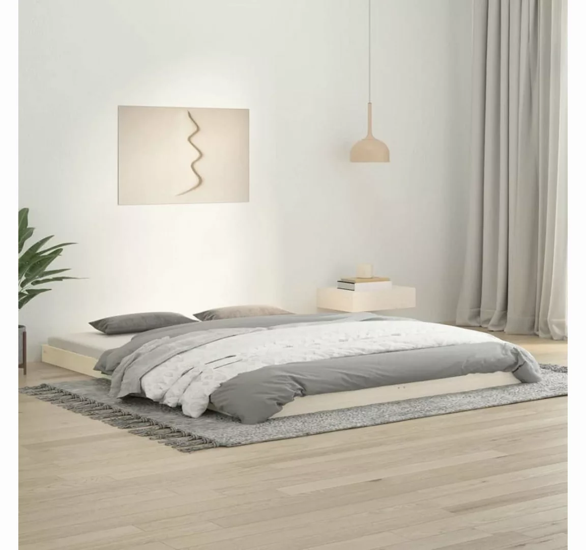 furnicato Bett Massivholzbett Weiß 160x200 cm Kiefer günstig online kaufen