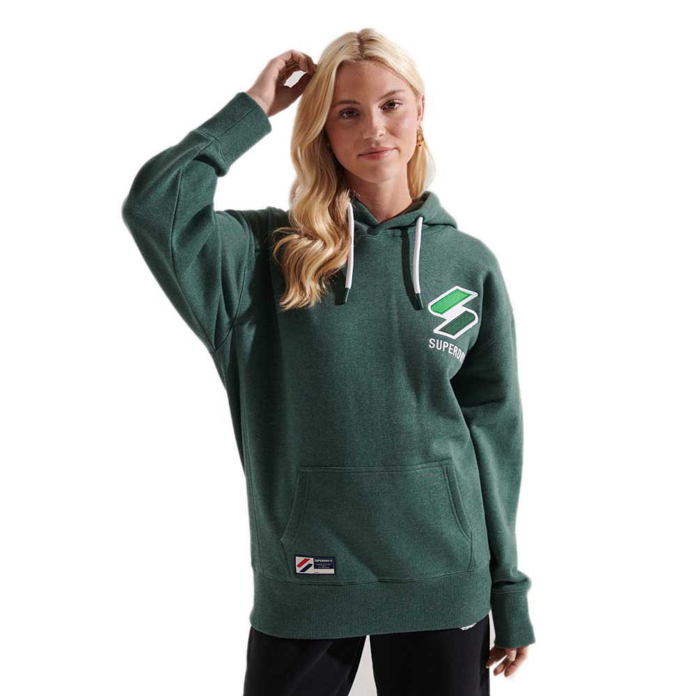 Superdry Code Apq Os Hood Pullover M-L Enamel Green Marl günstig online kaufen