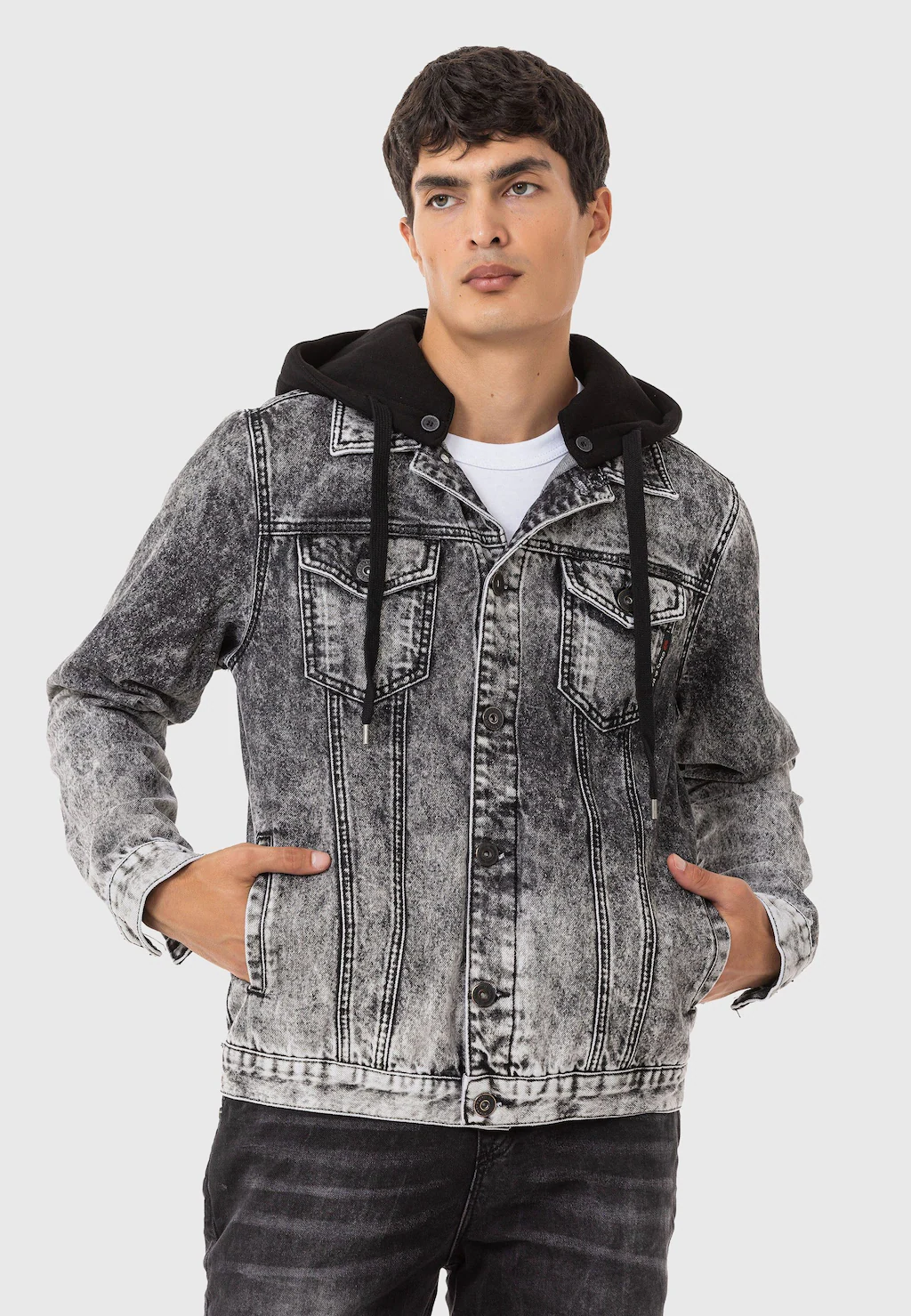 Cipo & Baxx Jeansjacke "Jacke", mit Kapuze günstig online kaufen