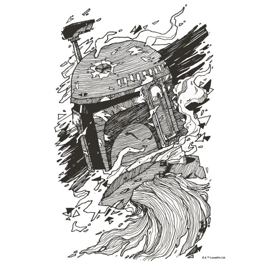 Komar Wandbild Star Wars Boba Fett Drawing Star Wars B/L: ca. 30x40 cm günstig online kaufen